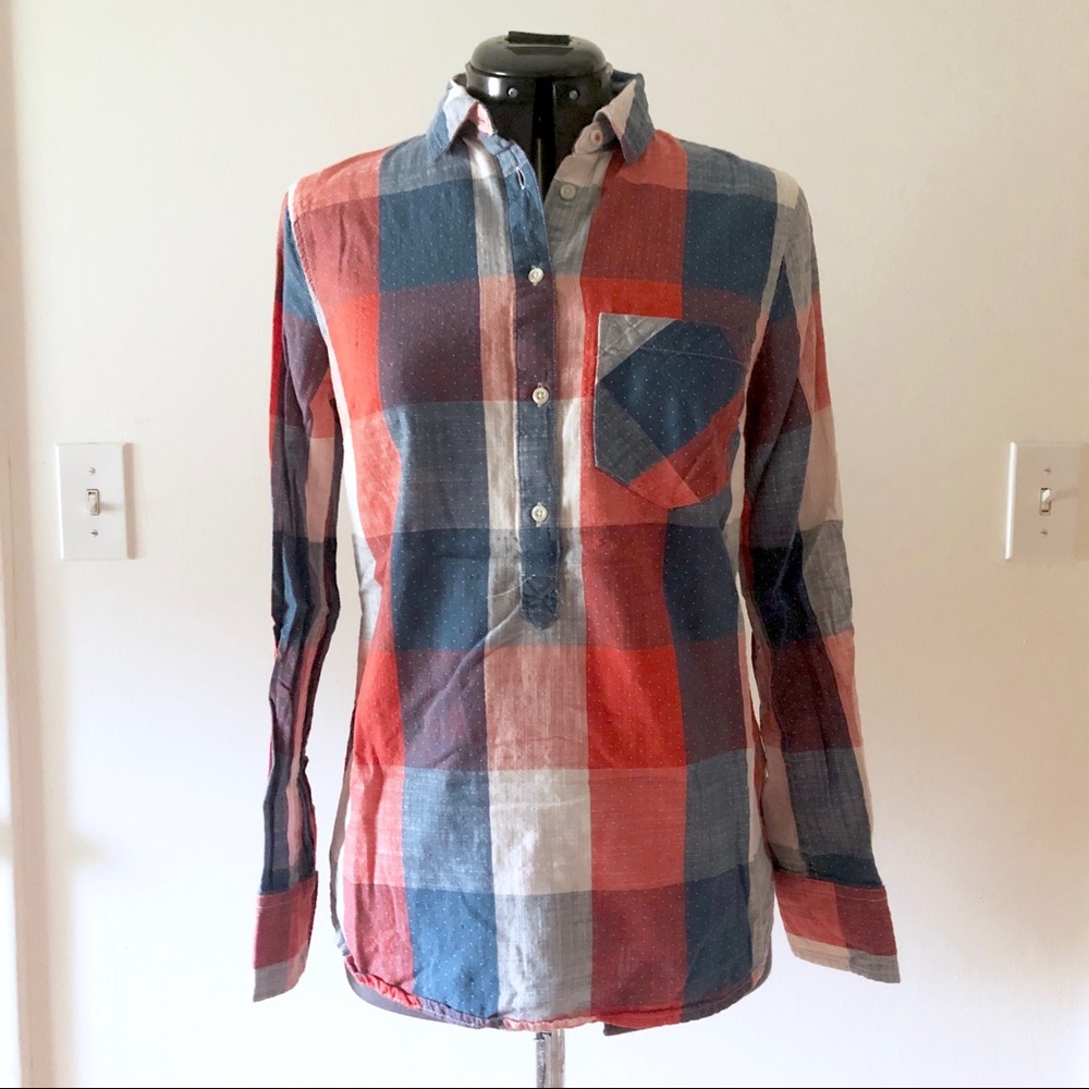 Polka Dot Plaid Blouse